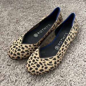 Rothys The Flat Round Toe Spotted Animal Leopard Cheetah Brown RETIRED Print